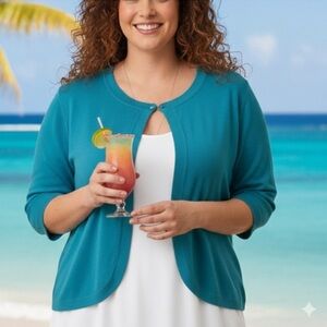Dress barn 3/4 sleeve Women's Light Shrug Cropped Cardigan